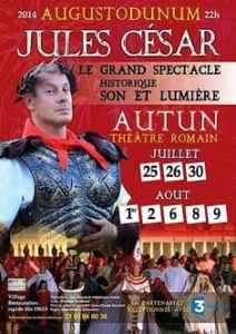 Affiche du spectacle "Jules César" d'Augustodunum en 2014