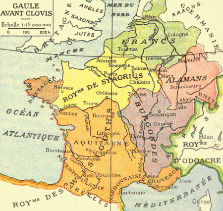 Carte de la Gaule avant Clovis