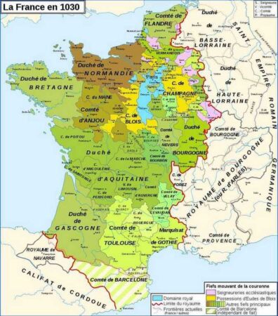 carte de la France en 1030